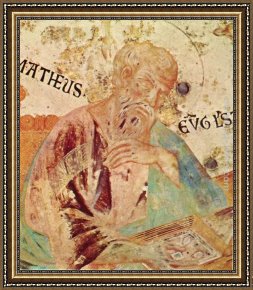 Giovanni Cimabue Framed Paintings - St Matthew [detail #1] by Giovanni Cimabue